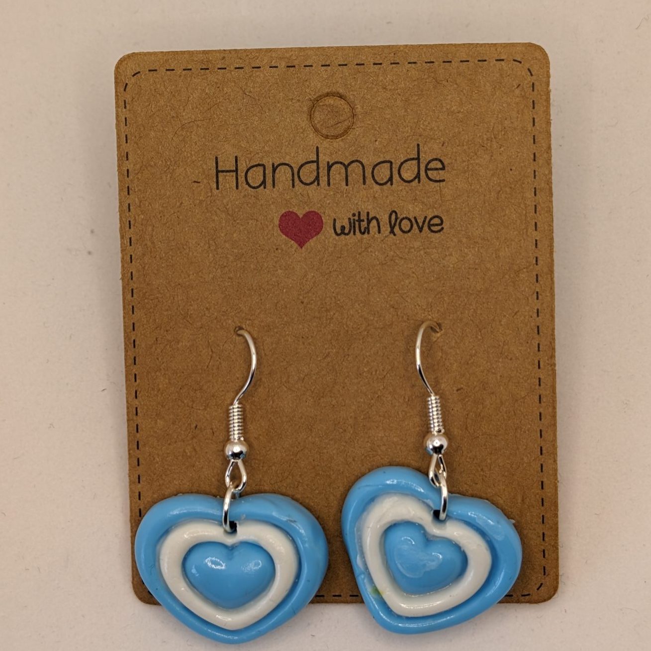 Hartjes oorbellen blauw