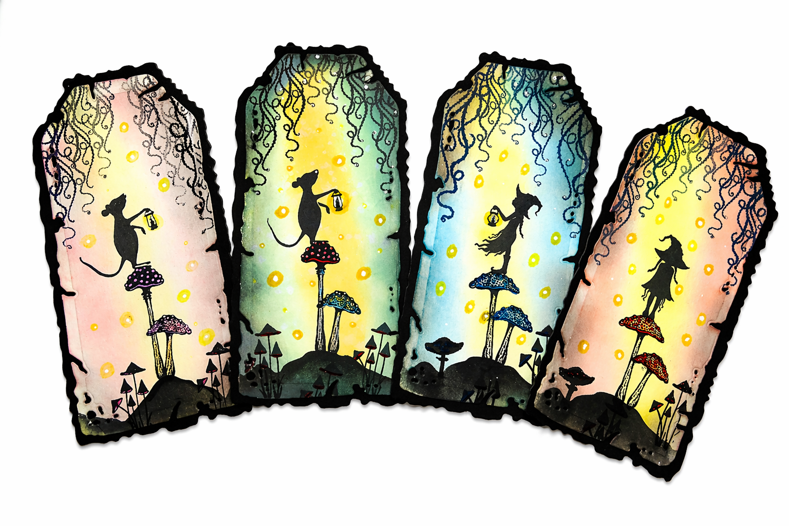 Handgemaakte boekenleggers paddenstoelen